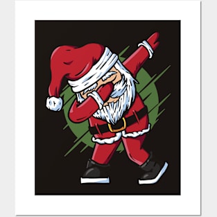 Funny Dabbing Santa Claus Cartoon Posters and Art